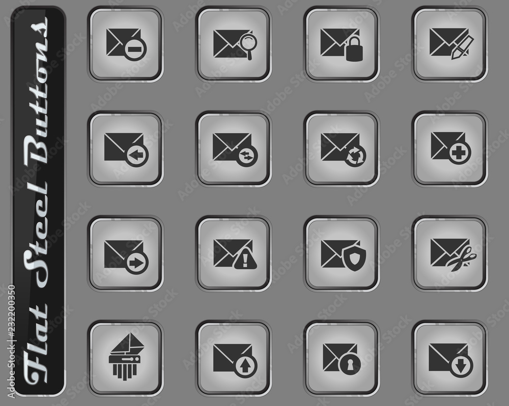 Mail and envelope icons set Mail and envelope icons set