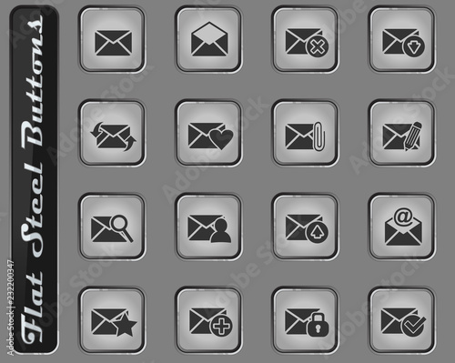 mail and envelope icon set