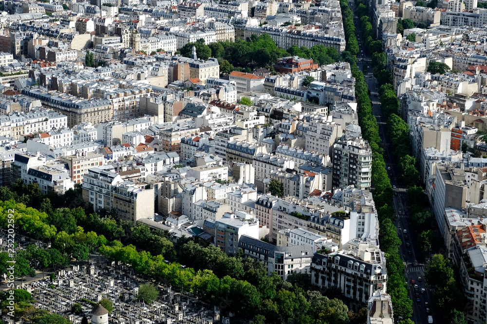 View over Paris from Tower Montparnasse