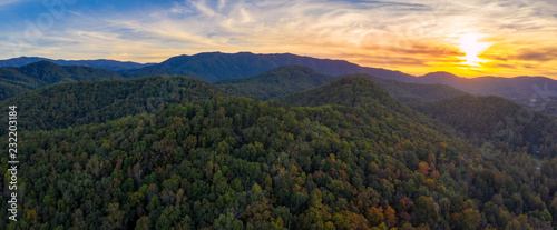 smoky mountains during sunset
