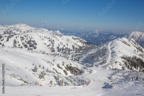 winter panorama of sport resort in the mountains