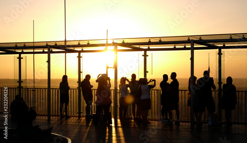 Obraz na płótnie Sunset over Paris from Tower Montparnasse