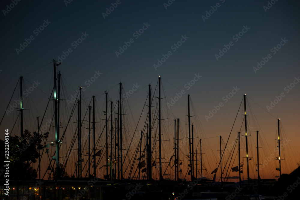 Sunset nd Sail Poles