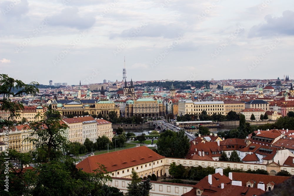 Obraz premium Stadt, Prag, Himmel, Horizont, Burg, Schloss, Dach, Architektur