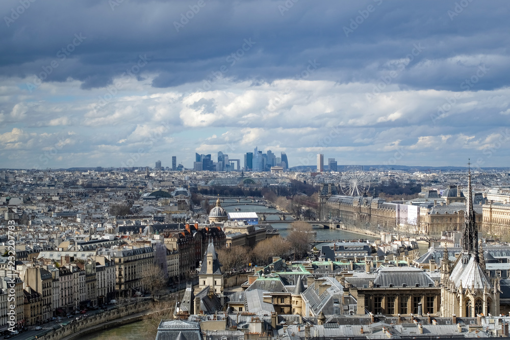 Obraz premium Panorama of Paris from Notre Dame