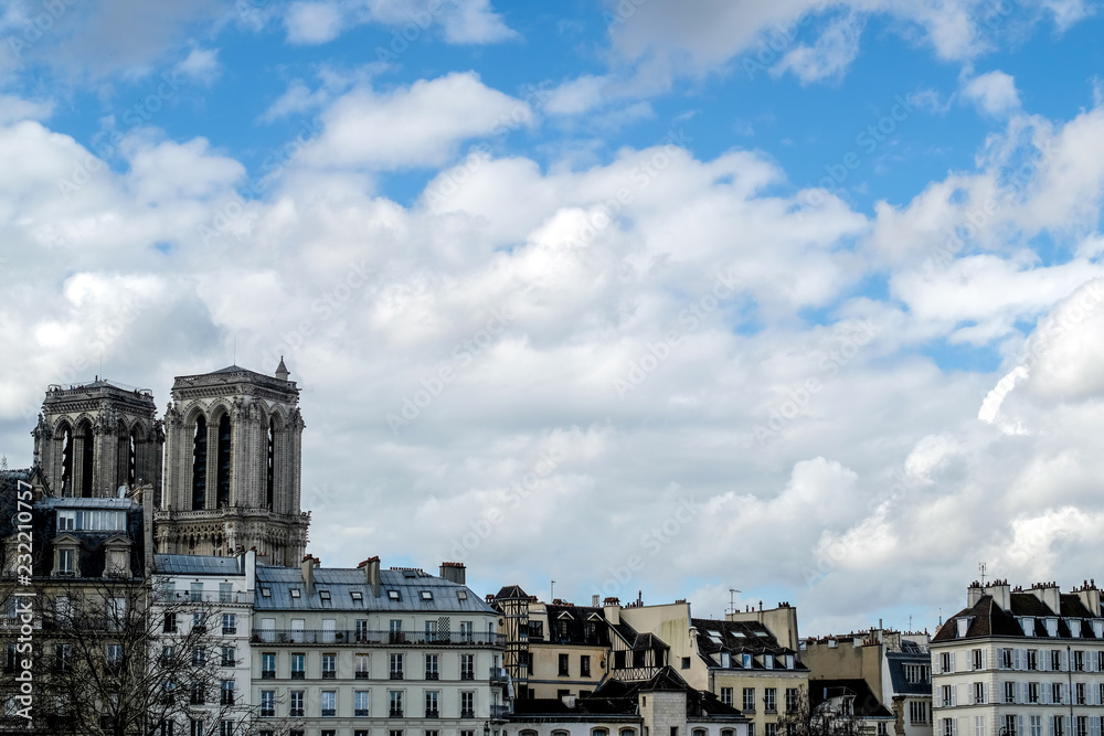View towards Notre Dame in Paris