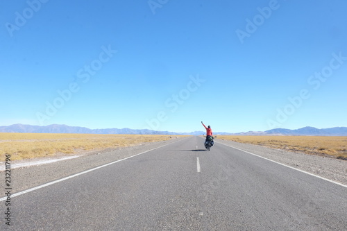 bike on the desert road