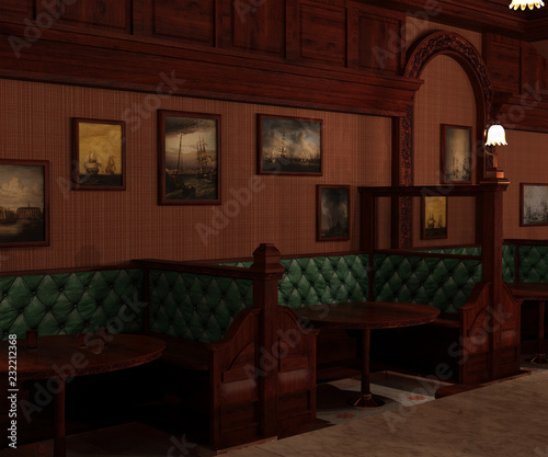 interno stile vecchio bar in legno e zona privata