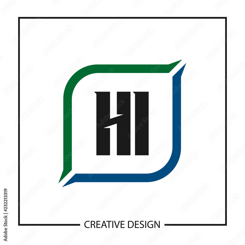 Initial Letter HI Logo Template Design Vector Illustration
