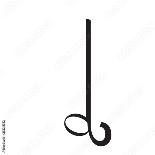Isolated quarter musical note. Vector illustration design