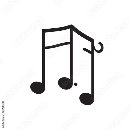 Isolated sixteenth musical note. Vector illustration design