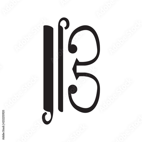 Isolated alto and tenor clef musical note. Vector illustration design