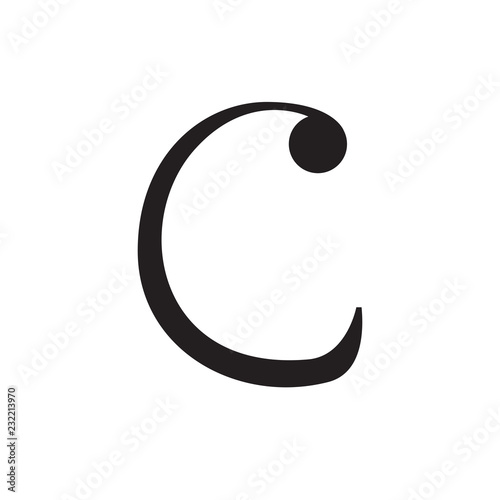 Isolated common time musical note. Vector illustration design