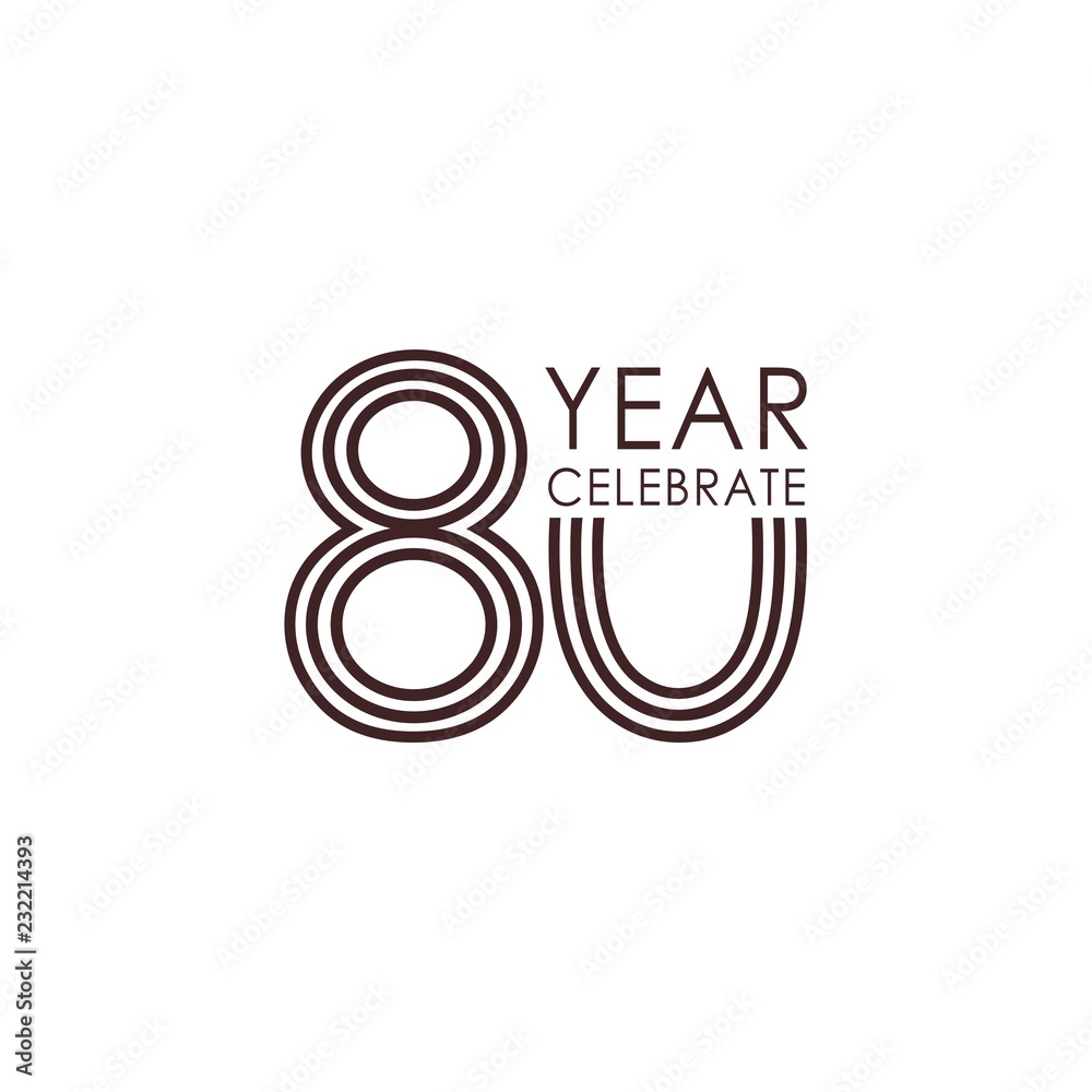 80 Year Anniversary Vector Template Design Illustration 80 Year Anniversary Vector Template Design Illustration