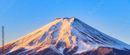 Mount fuji volcano in in the winter, Landmark of Japan