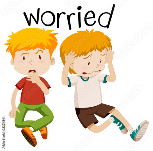 English vocabulary of worried