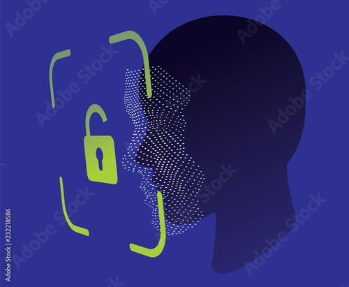 Unlock face ID scan vector