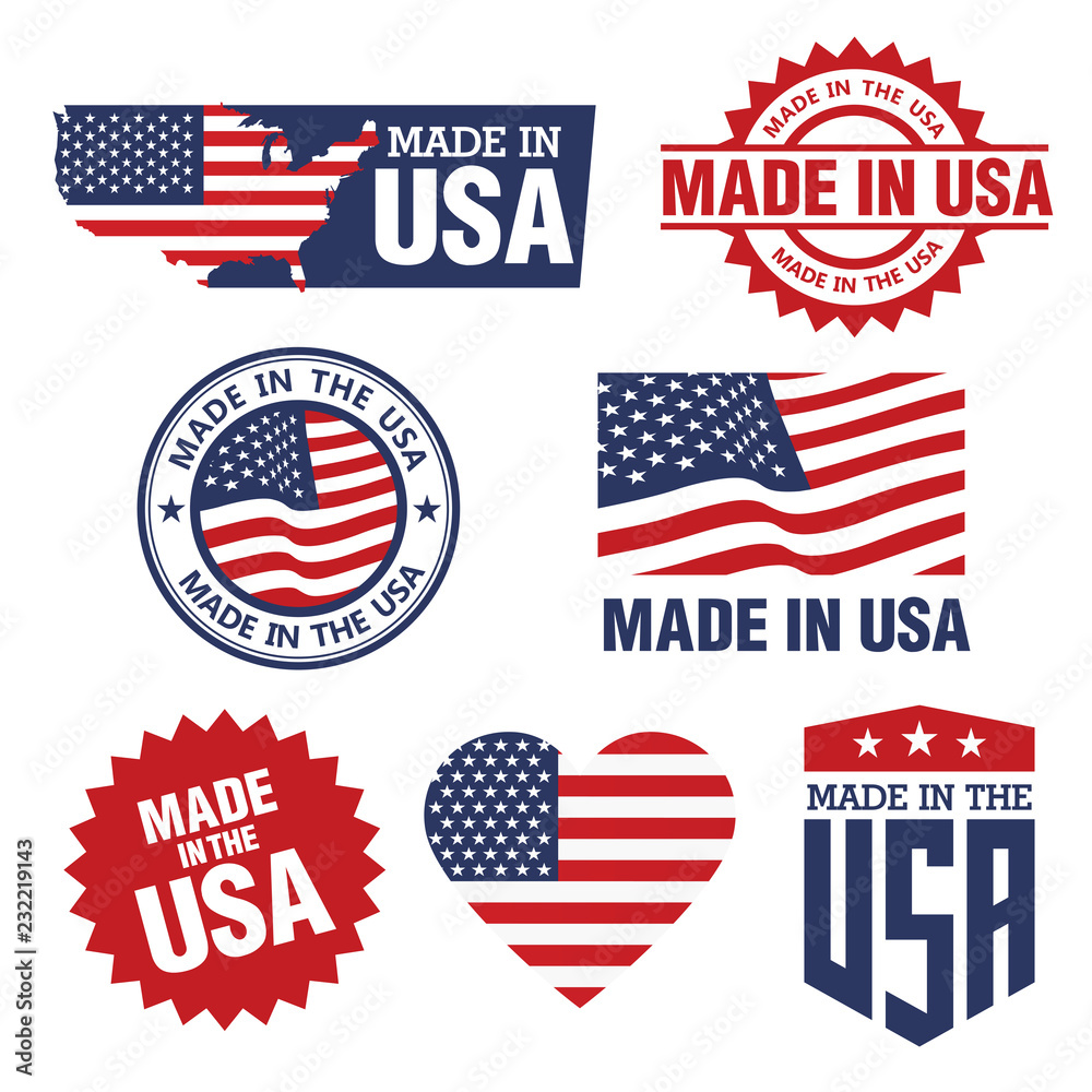 Vector set of made in the USA labels Vector set of made in the USA labels