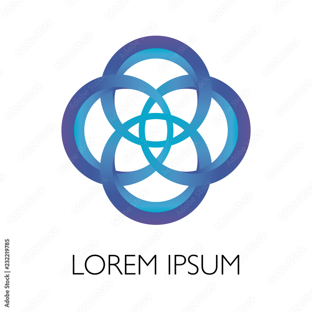 Abstract vector circular chain links logo template Abstract vector circular chain links logo template