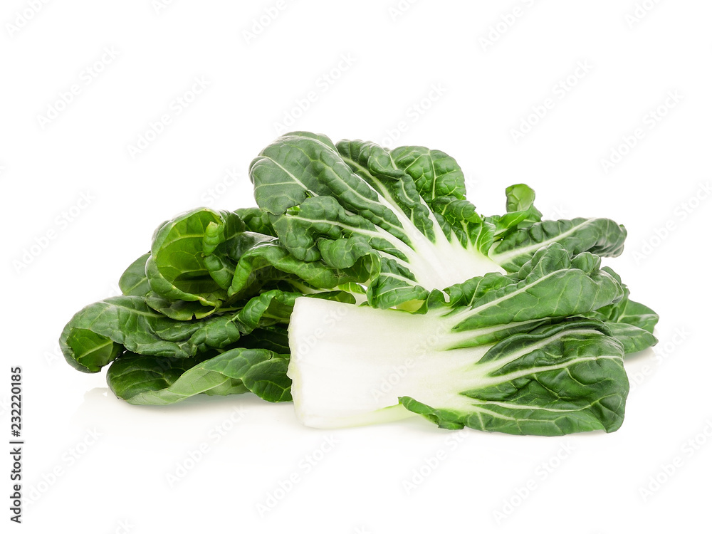 baby white pak choi isolated on white background baby white pak choi isolated on white background
