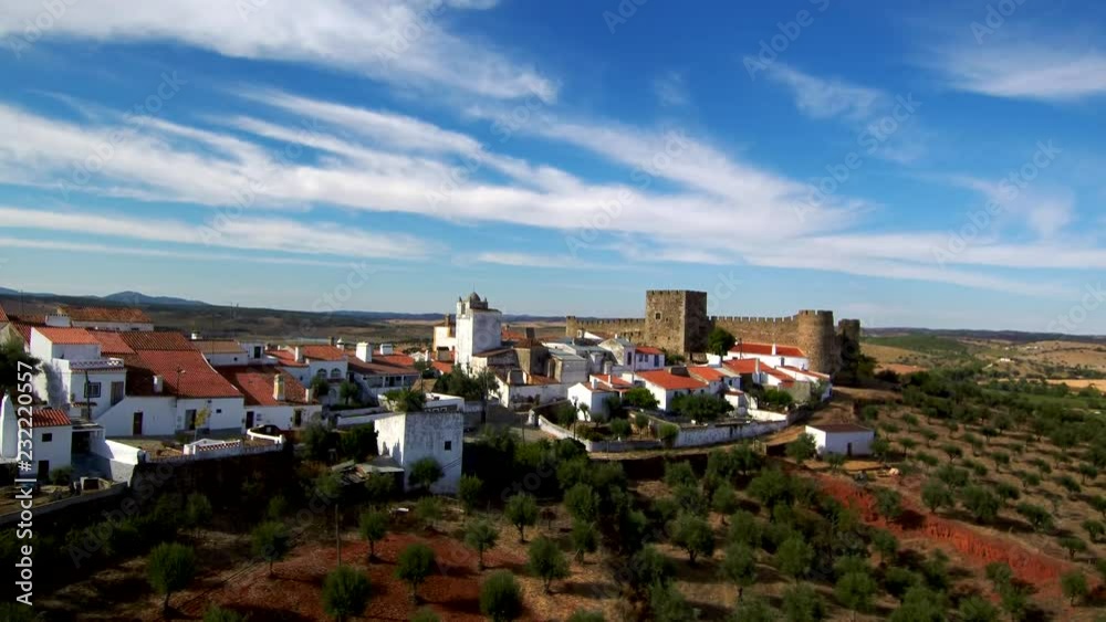 Aerial view of Terena. Castle in Alentejo, Portugal. 4k Drone Video Aerial view of Terena. Castle in Alentejo, Portugal. 4k Drone Video