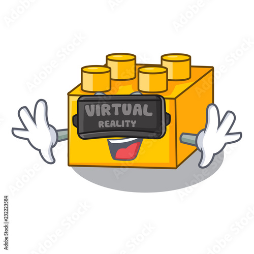 Virtual reality building Blocks tyos Isolated on cartoon photo