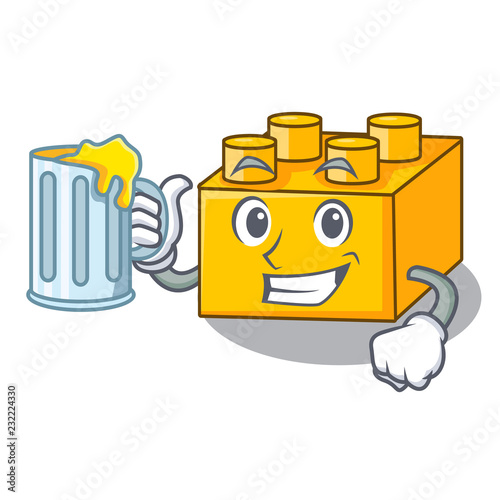 With juice building Blocks tyos Isolated on cartoon