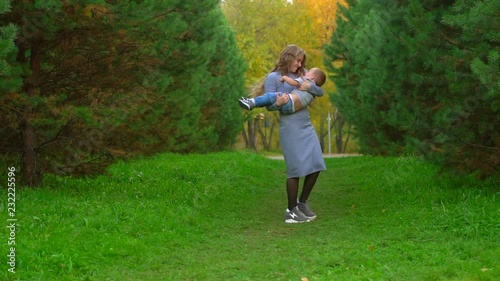 mom plays with her son