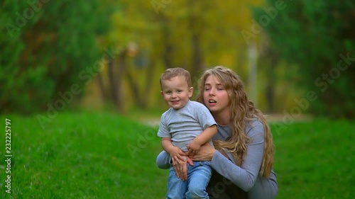 mom plays with her son