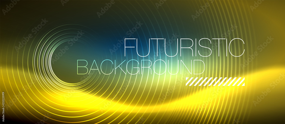 Neon glowing circles background