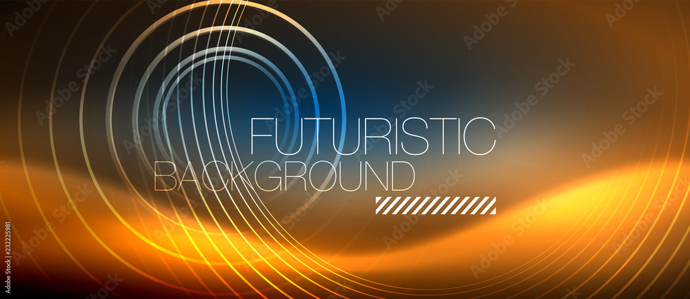 Neon glowing circles background Neon glowing circles background