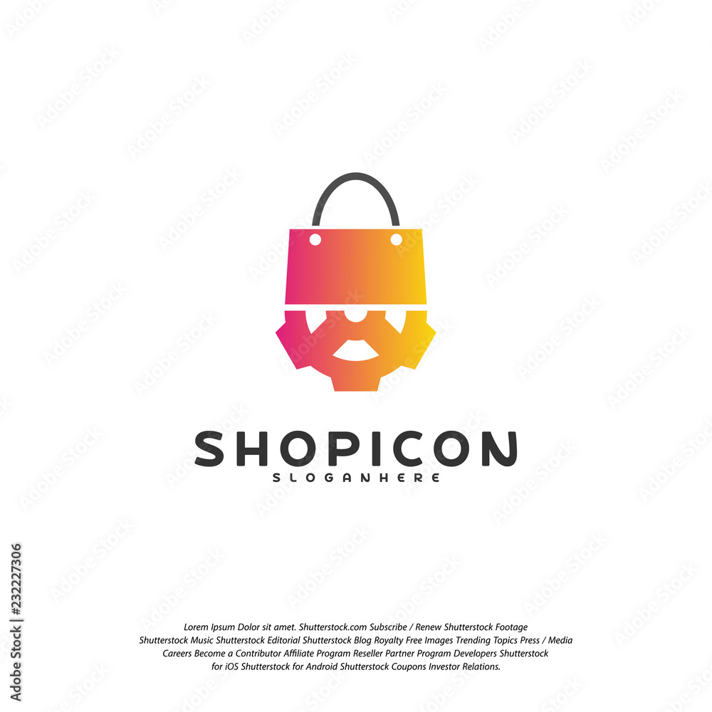 Gear Shop Logo Template Design Vector Gear Shop Logo Template Design Vector