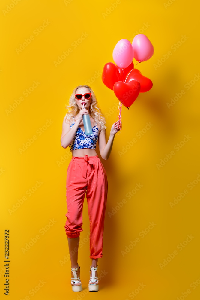 woman and balloons woman and balloons