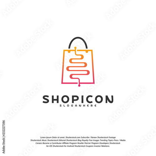 Shop Pulse Logo Template Design Vector