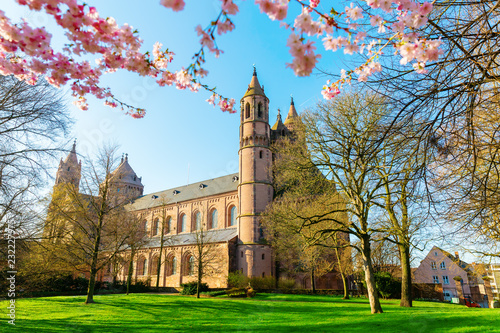 Billede på lærred historical Worms Cathedral in Worms, Germany