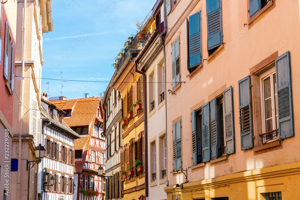 alley in the old town of Strasbourg, France