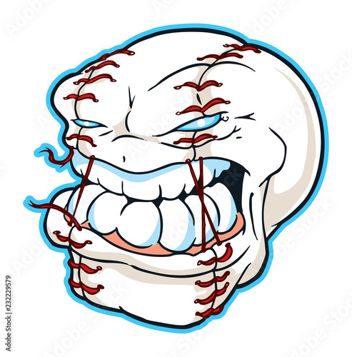 Baseball Mascot with Angry Face