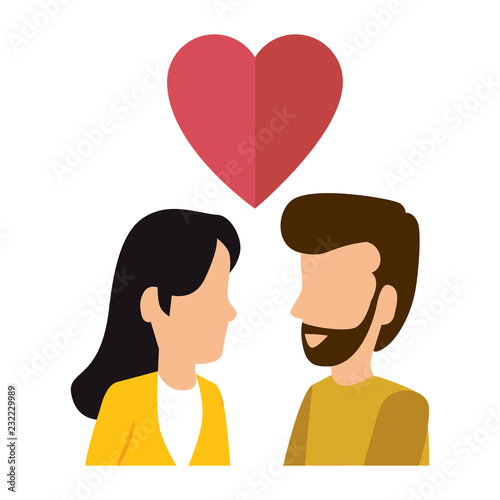 young couple with heart love