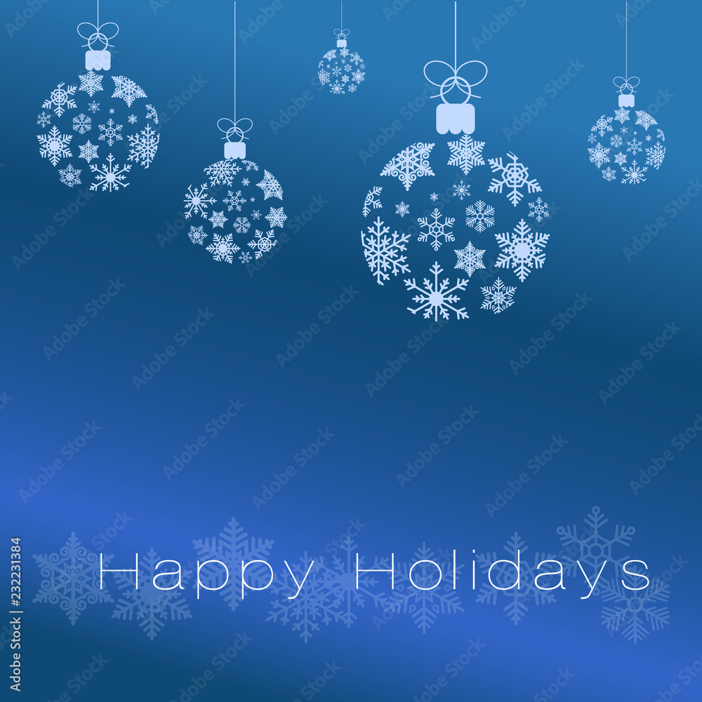 Blue Snowflake Ornament Happy Holidays Blue Snowflake Ornament Happy Holidays