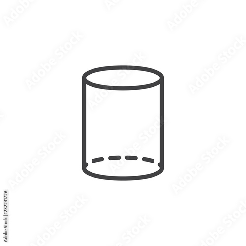 Cylinder geometrical figure outline icon. linear style sign for mobile concept and web design. Cylinder geometric shape simple line vector icon. Symbol logo illustration. Pixel perfect vector graphics