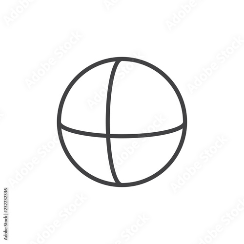 Sphere geometrical figure outline icon. linear style sign for mobile concept and web design. Sphere geometric shape simple line vector icon. Symbol, logo illustration. Pixel perfect vector graphics © alekseyvanin