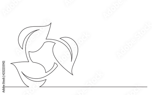 continuous line concept sketch drawing of renewal green enegry symbol