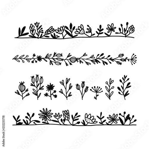 Herbs collection, sketch for your design