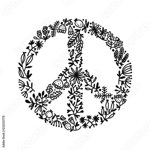 Floral pacific sign, sketch for your design