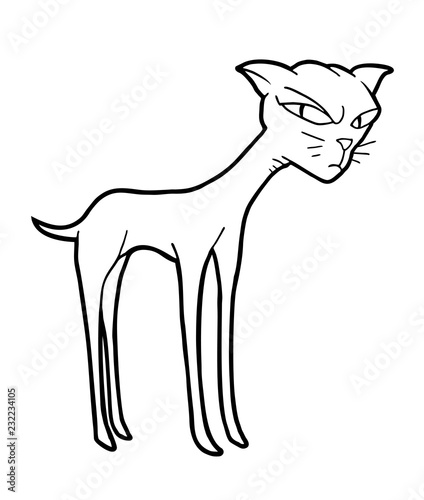 angry cat for coloring