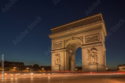 Arch of Triumph on the star place square. Paris, France