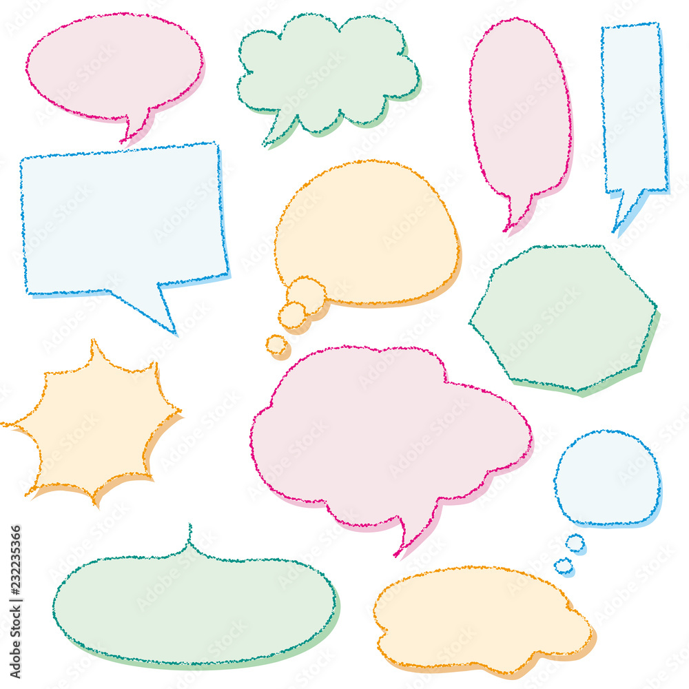 Fototapeta premium Various types of handwritten style speech bubble set
