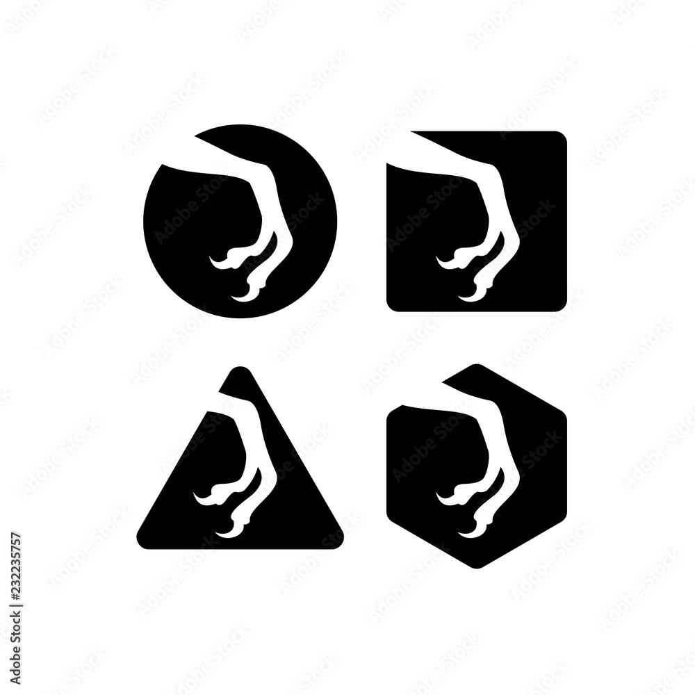 Raptor logo design inspiration, dinosaur logo design - dinosaur claw vector collection
