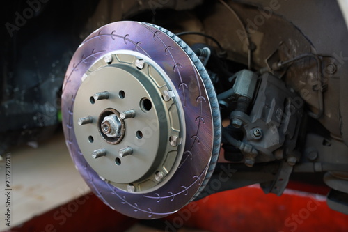 High performance car's disk brake detail