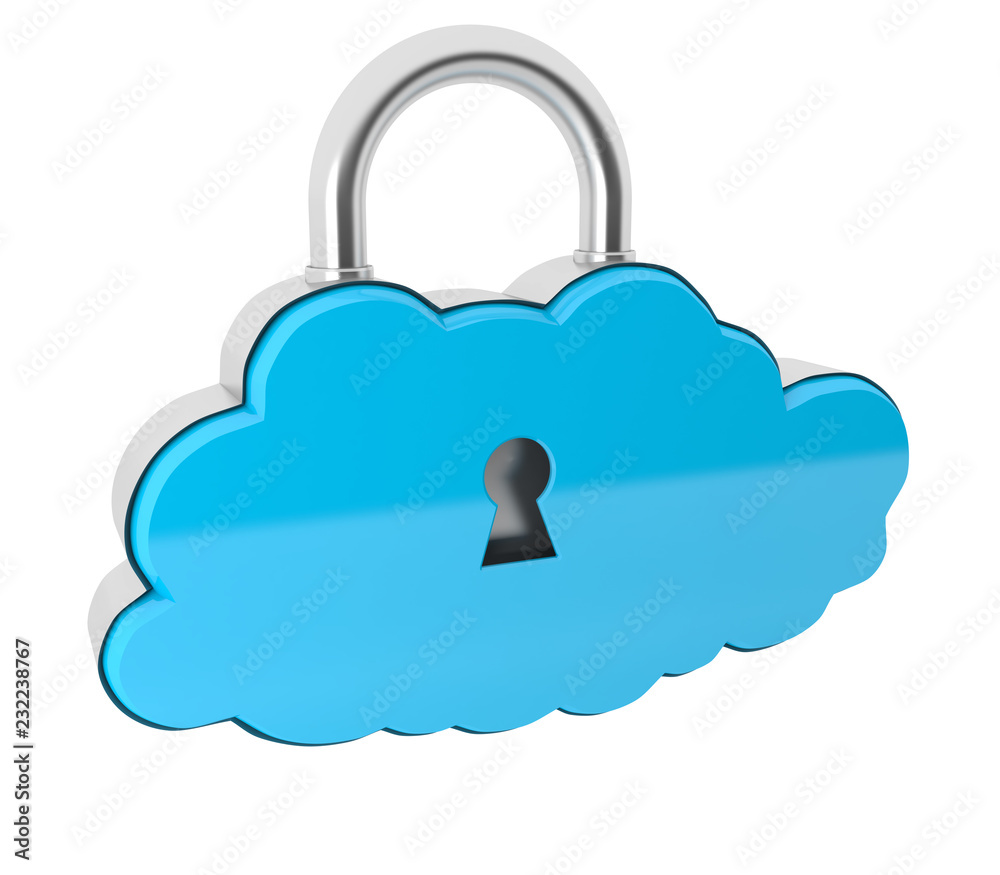 Cloud sign as padlock Cloud sign as padlock